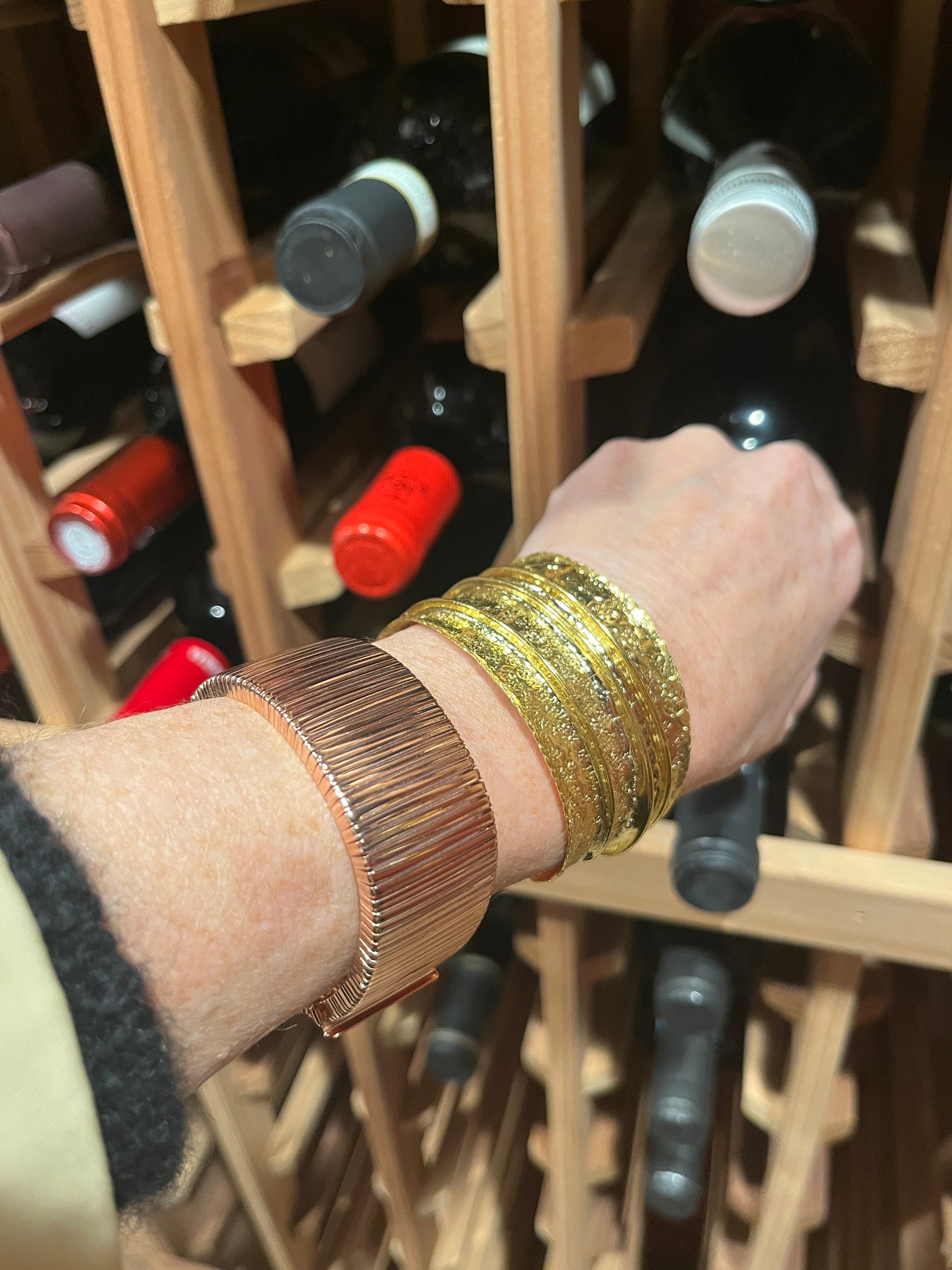Gold textured cuff