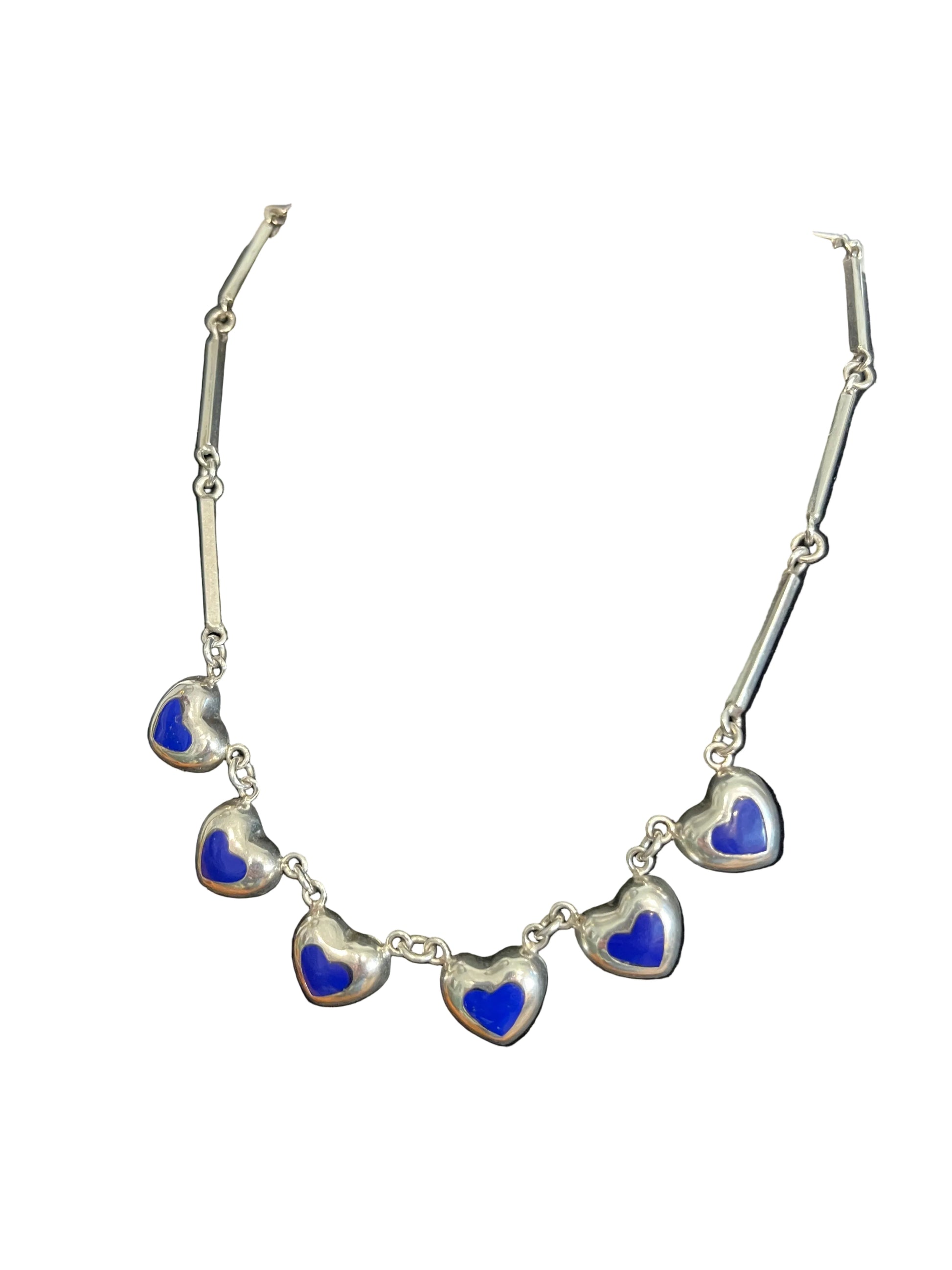 Lapis Lazuli Hearts Necklace