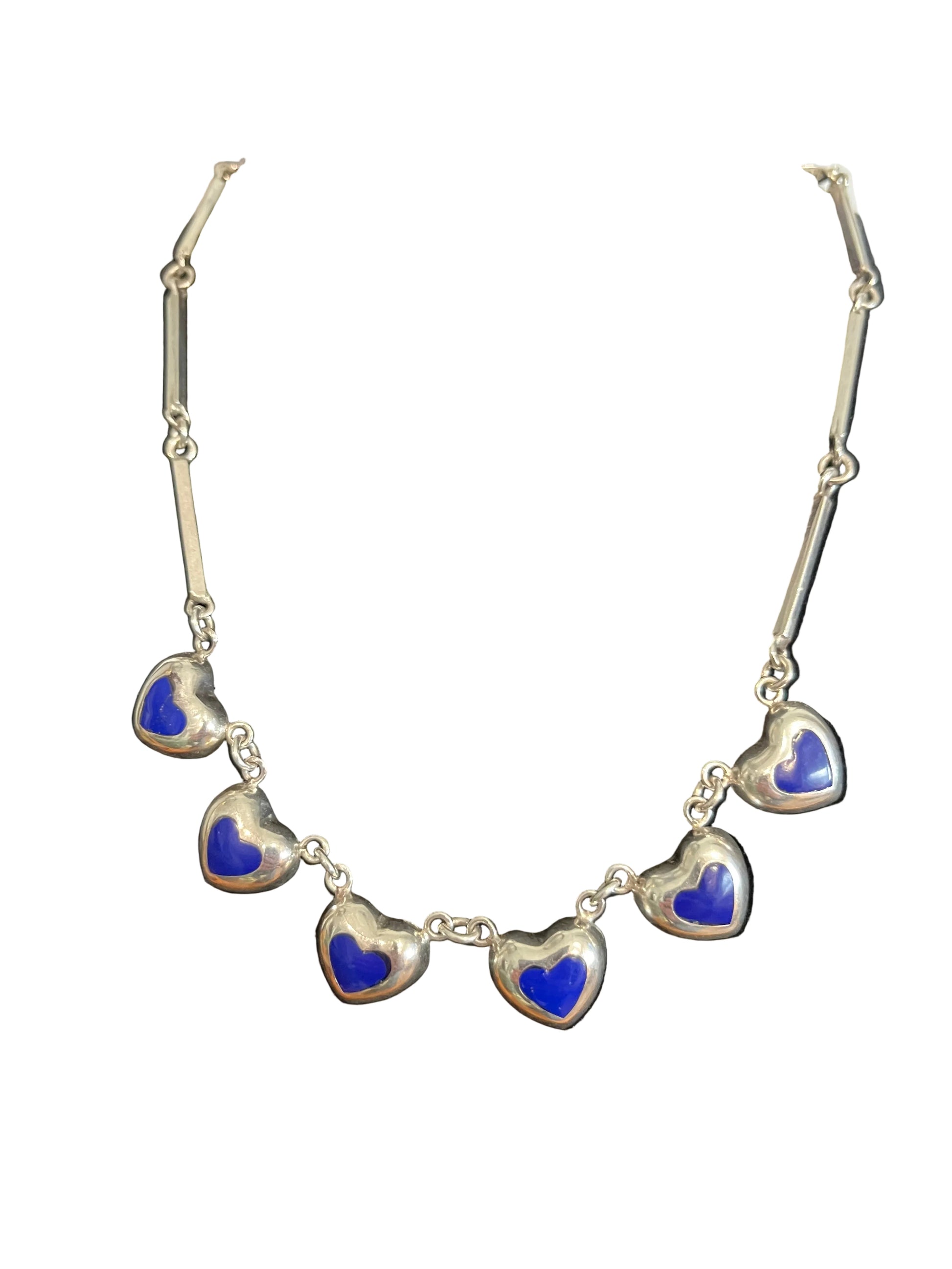 Lapis Lazuli Hearts Necklace