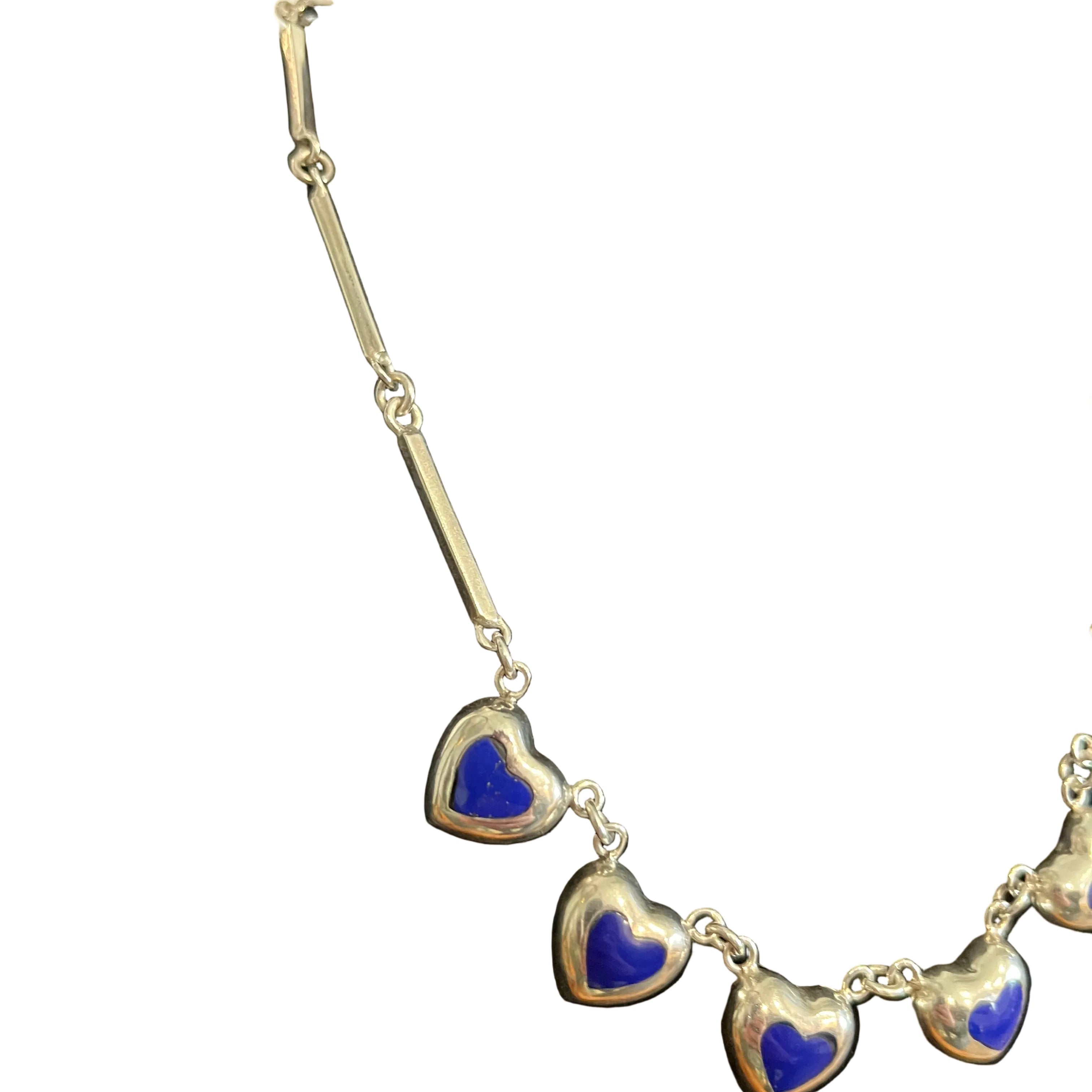 Lapis Lazuli Hearts Necklace