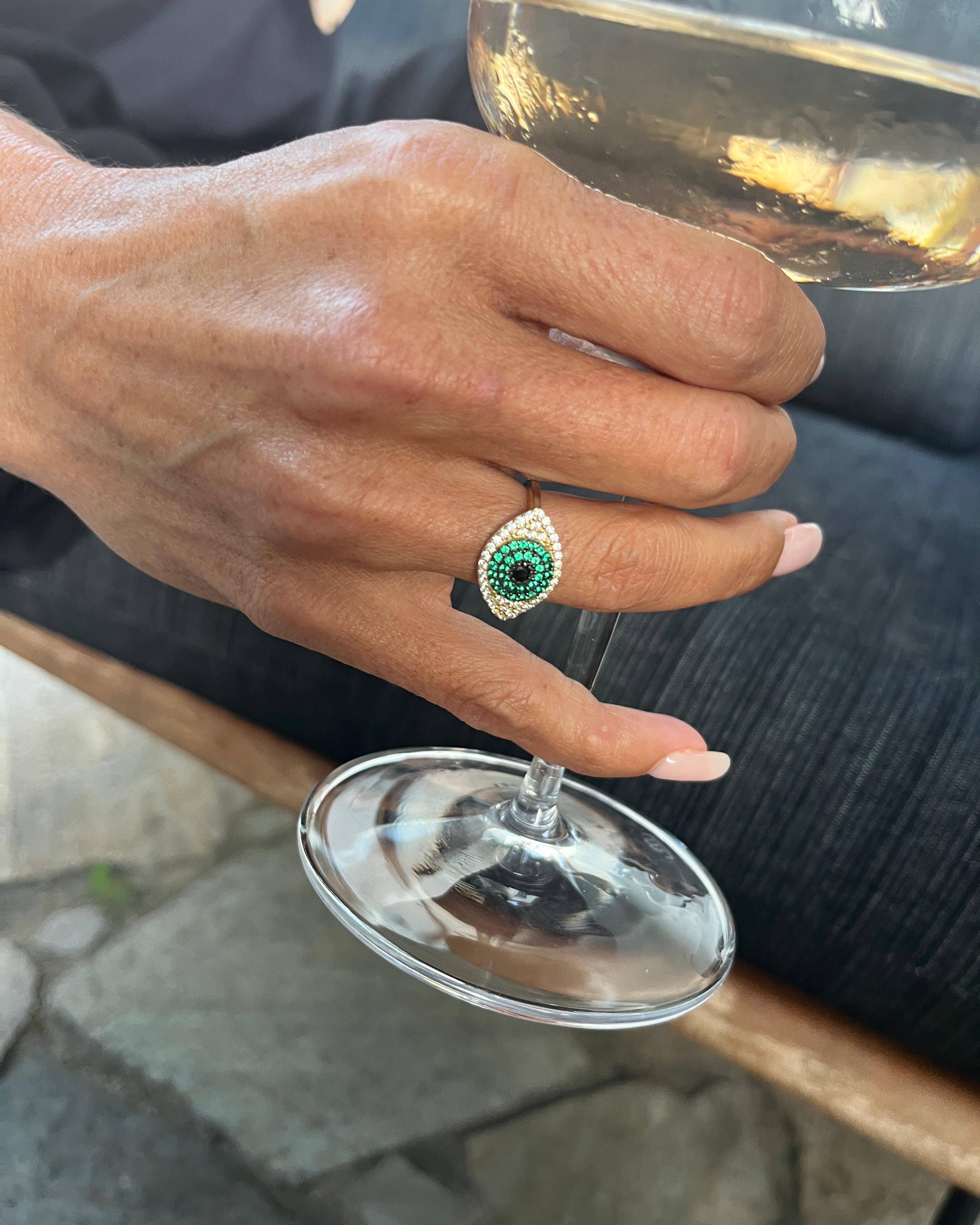 Green Eye Evil Eye Ring