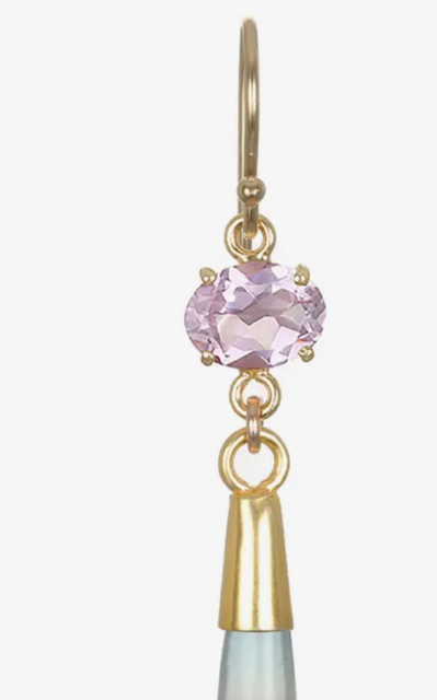 Fluorite & Pink Amethyst Drop Earrings